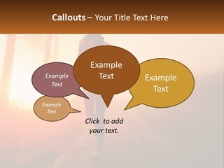 A Woman Running Down A Road With The Sun Setting In The Background PowerPoint Template