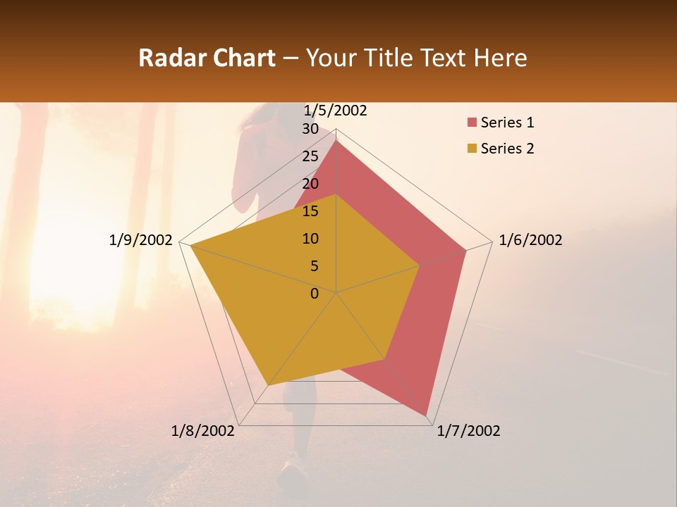 A Woman Running Down A Road With The Sun Setting In The Background PowerPoint Template