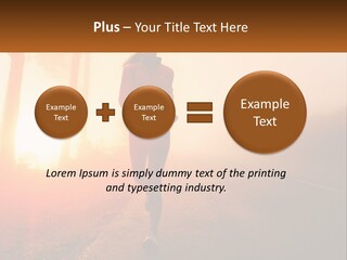 A Woman Running Down A Road With The Sun Setting In The Background PowerPoint Template