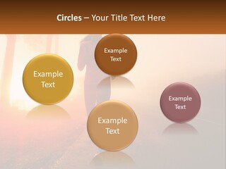 A Woman Running Down A Road With The Sun Setting In The Background PowerPoint Template