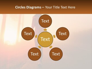 A Woman Running Down A Road With The Sun Setting In The Background PowerPoint Template