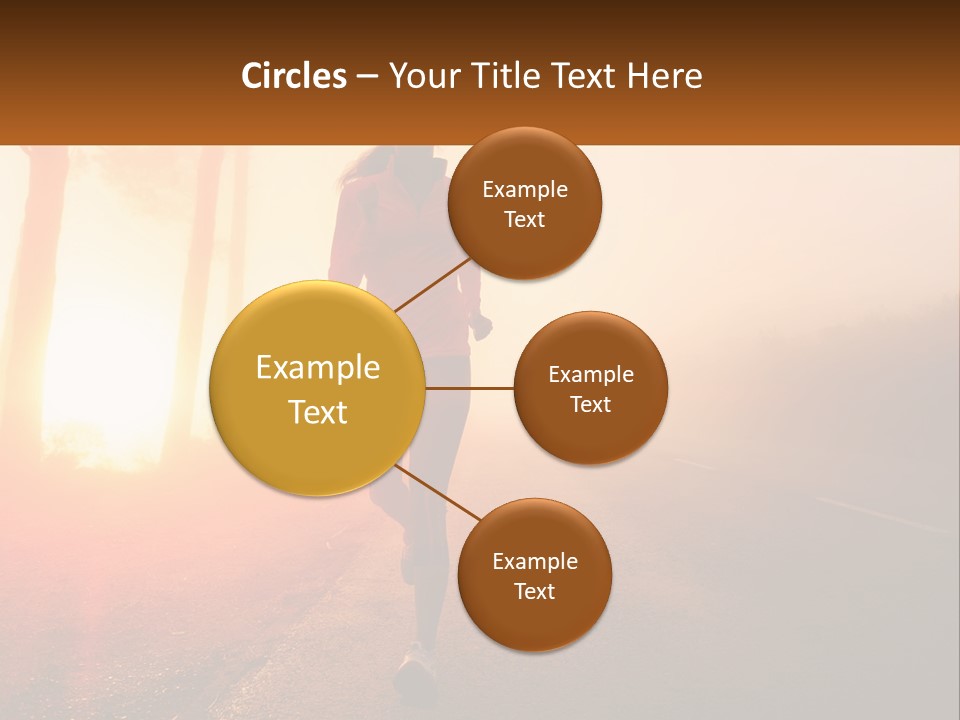 A Woman Running Down A Road With The Sun Setting In The Background PowerPoint Template