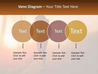 A Woman Running Down A Road With The Sun Setting In The Background PowerPoint Template