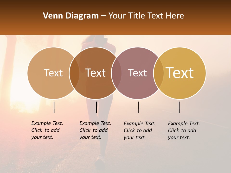 A Woman Running Down A Road With The Sun Setting In The Background PowerPoint Template