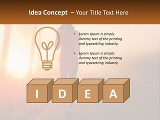 A Woman Running Down A Road With The Sun Setting In The Background PowerPoint Template