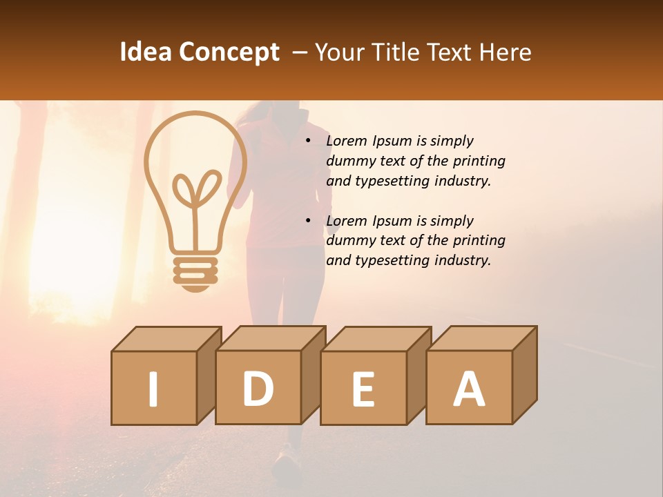 A Woman Running Down A Road With The Sun Setting In The Background PowerPoint Template