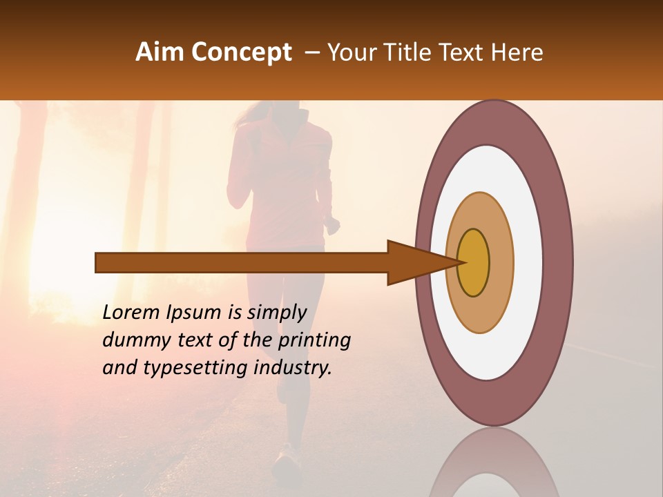 A Woman Running Down A Road With The Sun Setting In The Background PowerPoint Template