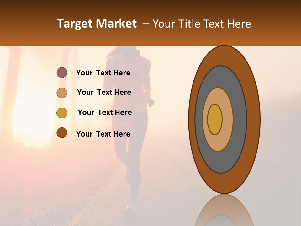 A Woman Running Down A Road With The Sun Setting In The Background PowerPoint Template