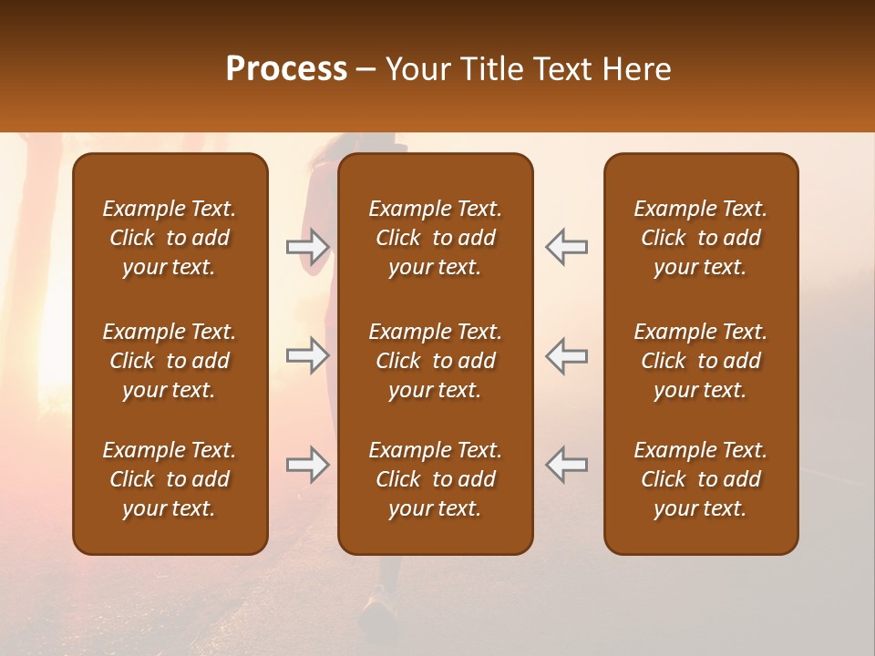 A Woman Running Down A Road With The Sun Setting In The Background PowerPoint Template