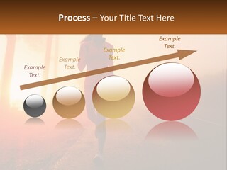 A Woman Running Down A Road With The Sun Setting In The Background PowerPoint Template
