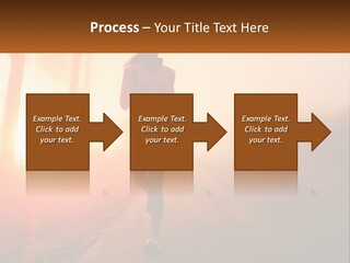 A Woman Running Down A Road With The Sun Setting In The Background PowerPoint Template