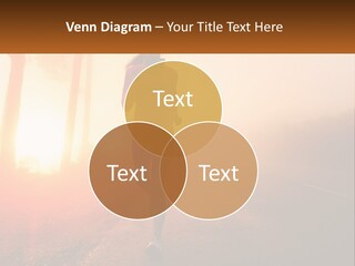 A Woman Running Down A Road With The Sun Setting In The Background PowerPoint Template