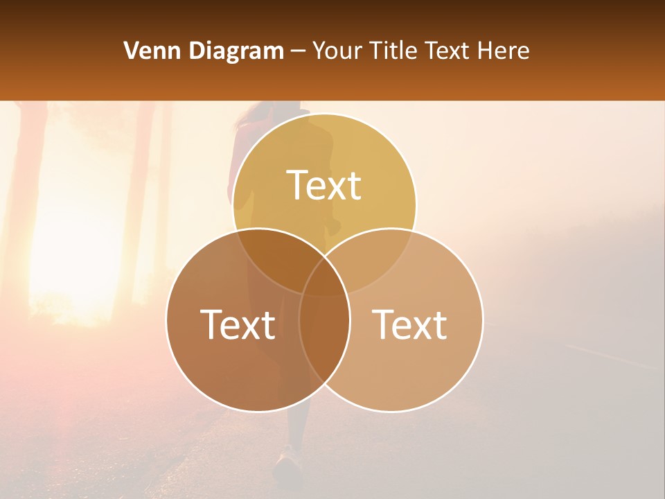 A Woman Running Down A Road With The Sun Setting In The Background PowerPoint Template