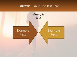 A Woman Running Down A Road With The Sun Setting In The Background PowerPoint Template