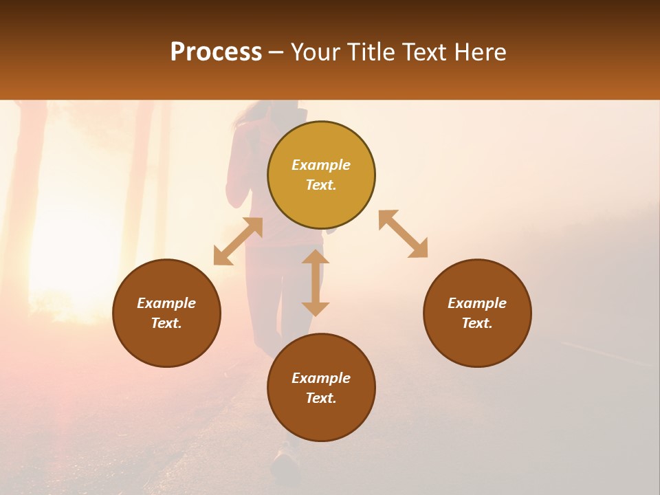 A Woman Running Down A Road With The Sun Setting In The Background PowerPoint Template