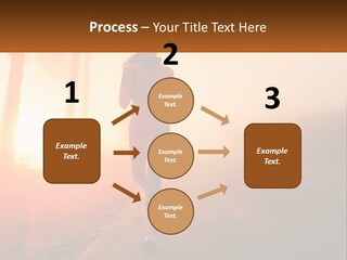 A Woman Running Down A Road With The Sun Setting In The Background PowerPoint Template