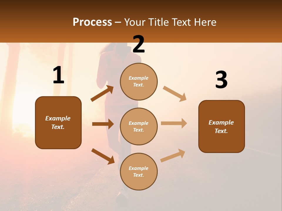 A Woman Running Down A Road With The Sun Setting In The Background PowerPoint Template