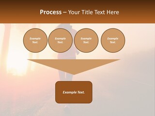 A Woman Running Down A Road With The Sun Setting In The Background PowerPoint Template