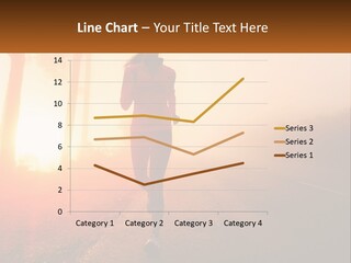A Woman Running Down A Road With The Sun Setting In The Background PowerPoint Template