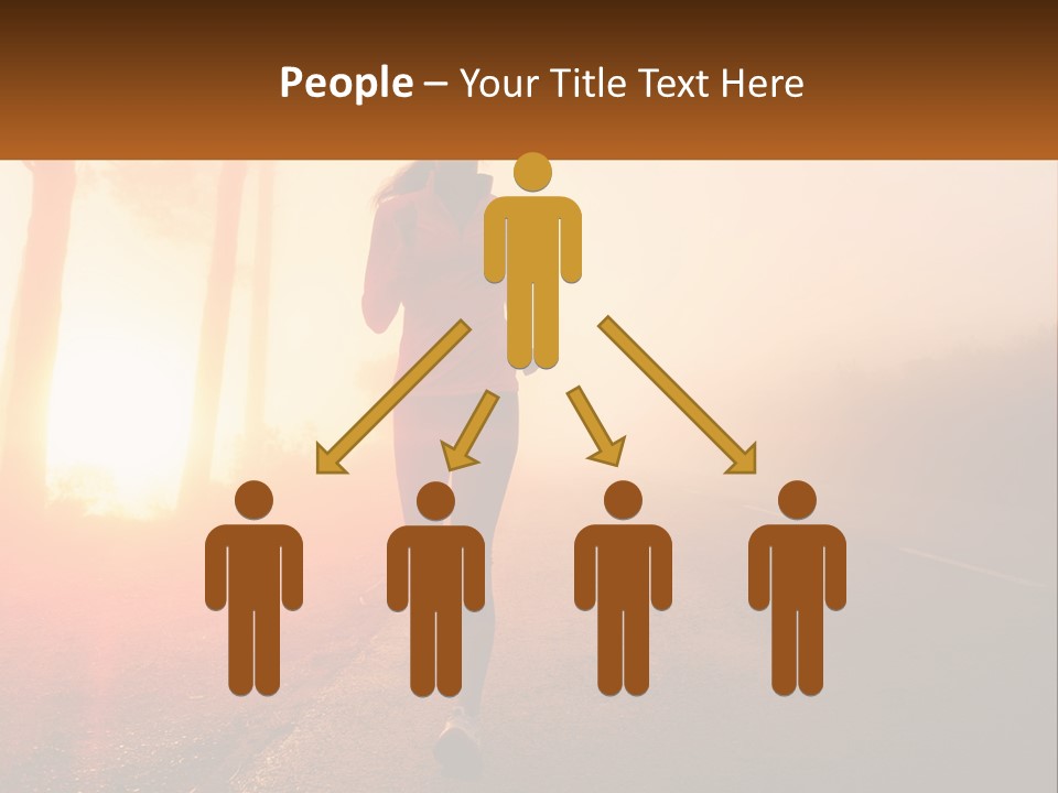 A Woman Running Down A Road With The Sun Setting In The Background PowerPoint Template