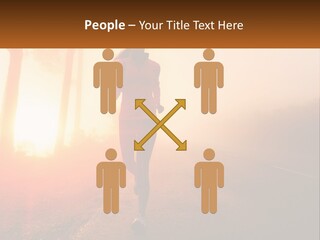 A Woman Running Down A Road With The Sun Setting In The Background PowerPoint Template