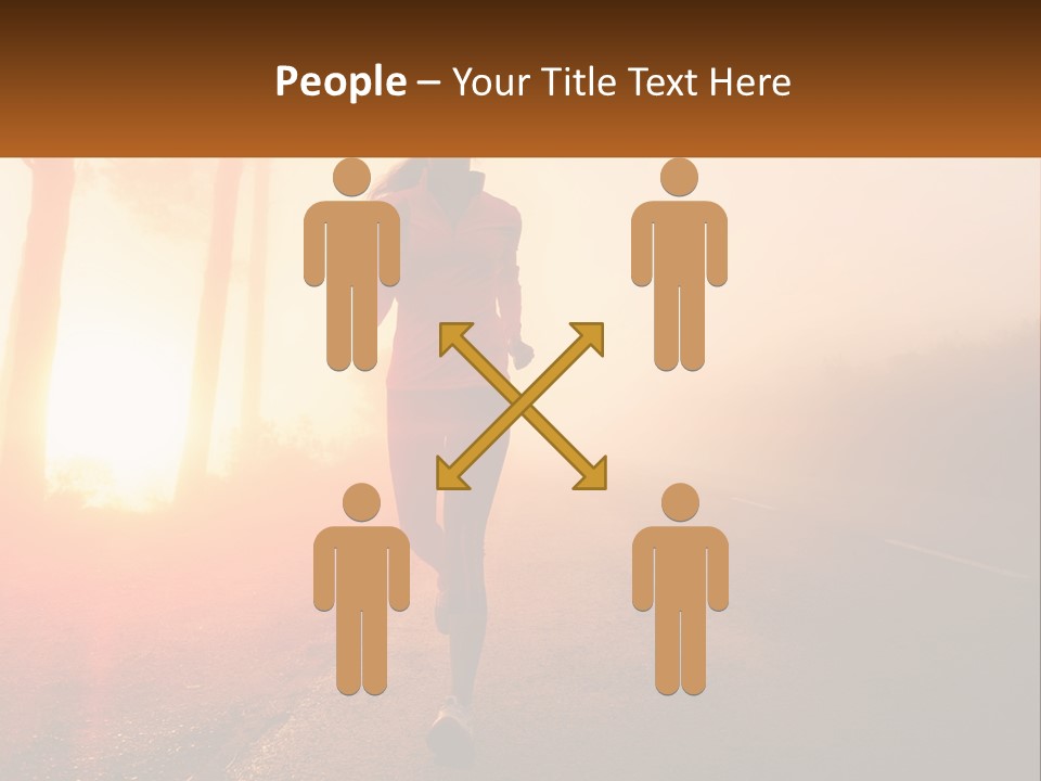 A Woman Running Down A Road With The Sun Setting In The Background PowerPoint Template