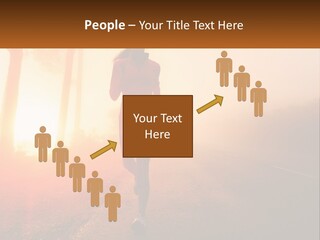A Woman Running Down A Road With The Sun Setting In The Background PowerPoint Template
