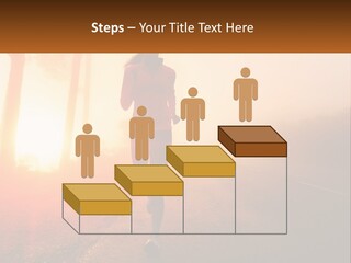 A Woman Running Down A Road With The Sun Setting In The Background PowerPoint Template