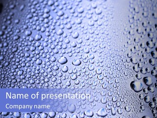 A Blue Background With Water Droplets On It PowerPoint Template