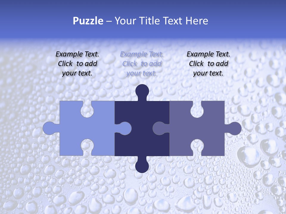 A Blue Background With Water Droplets On It PowerPoint Template