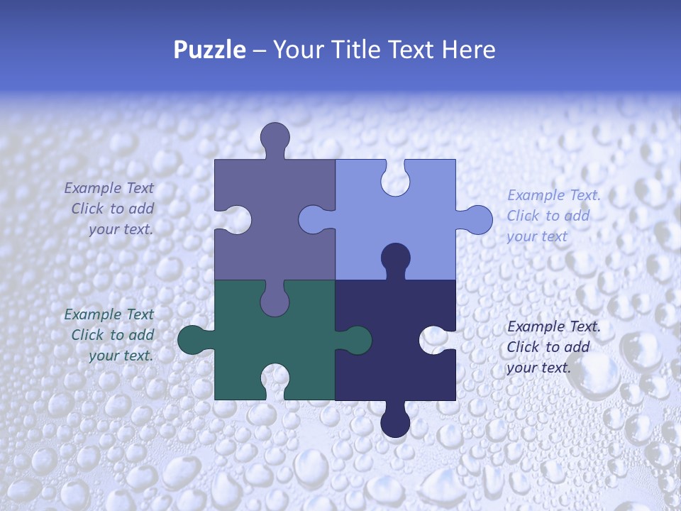 A Blue Background With Water Droplets On It PowerPoint Template