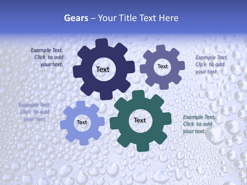 A Blue Background With Water Droplets On It PowerPoint Template