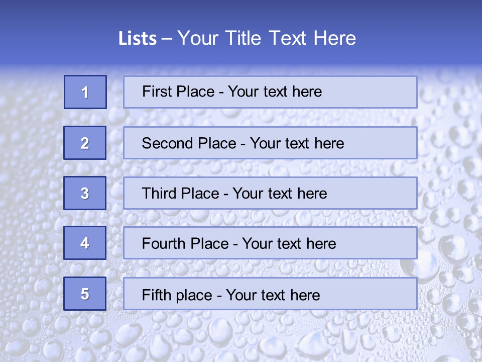 A Blue Background With Water Droplets On It PowerPoint Template