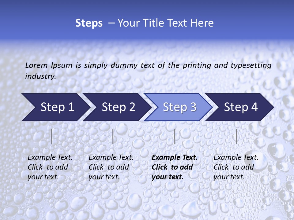 A Blue Background With Water Droplets On It PowerPoint Template