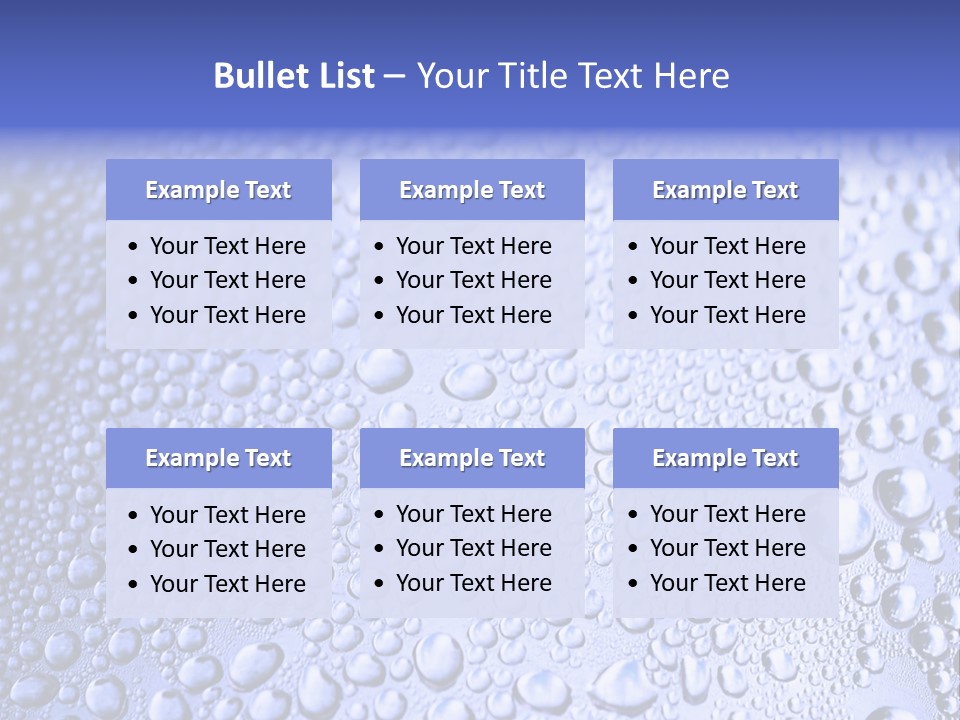 A Blue Background With Water Droplets On It PowerPoint Template