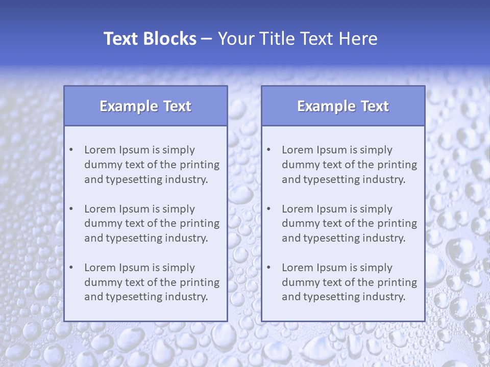 A Blue Background With Water Droplets On It PowerPoint Template