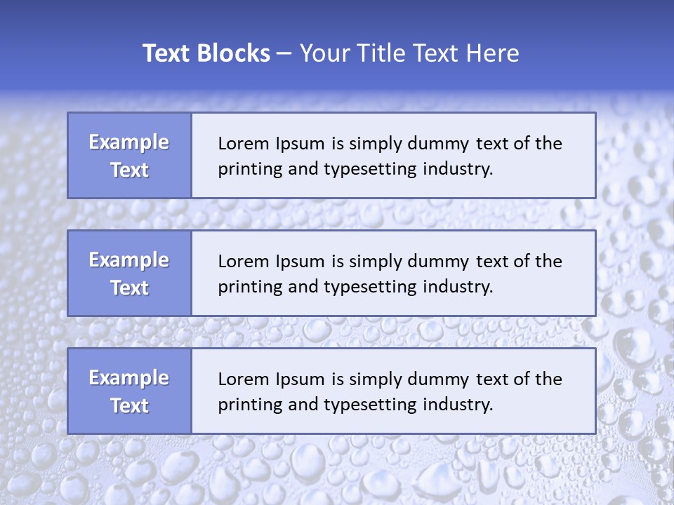 A Blue Background With Water Droplets On It PowerPoint Template