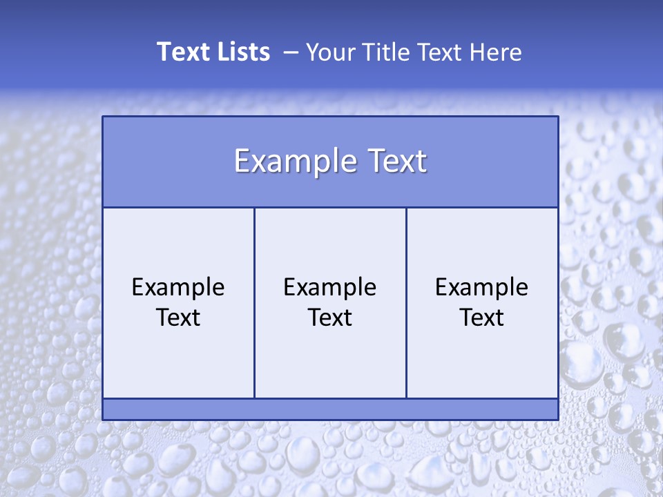 A Blue Background With Water Droplets On It PowerPoint Template