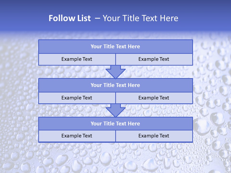 A Blue Background With Water Droplets On It PowerPoint Template