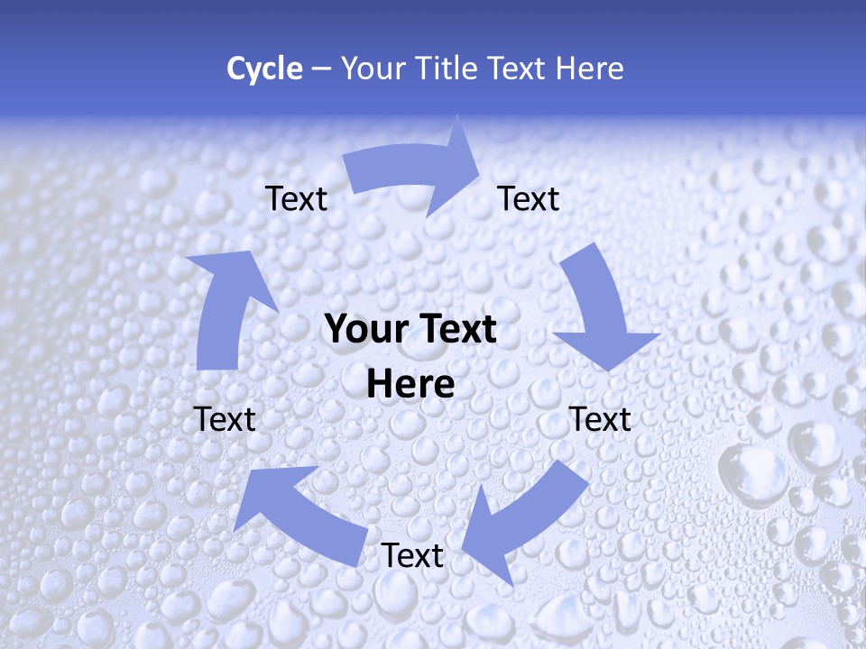 A Blue Background With Water Droplets On It PowerPoint Template