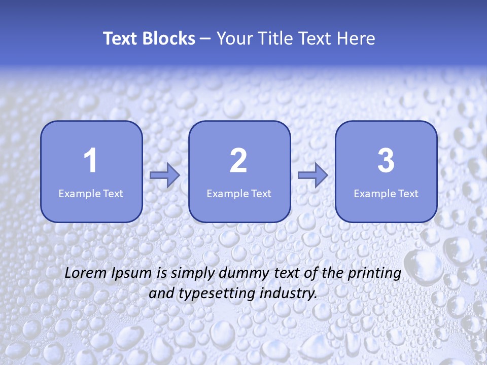 A Blue Background With Water Droplets On It PowerPoint Template