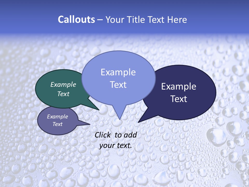 A Blue Background With Water Droplets On It PowerPoint Template