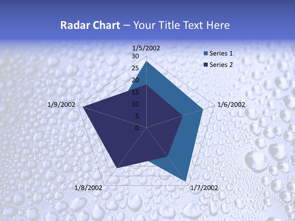 A Blue Background With Water Droplets On It PowerPoint Template