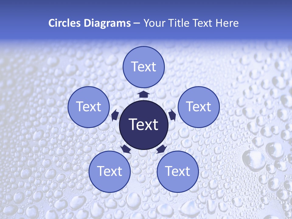 A Blue Background With Water Droplets On It PowerPoint Template