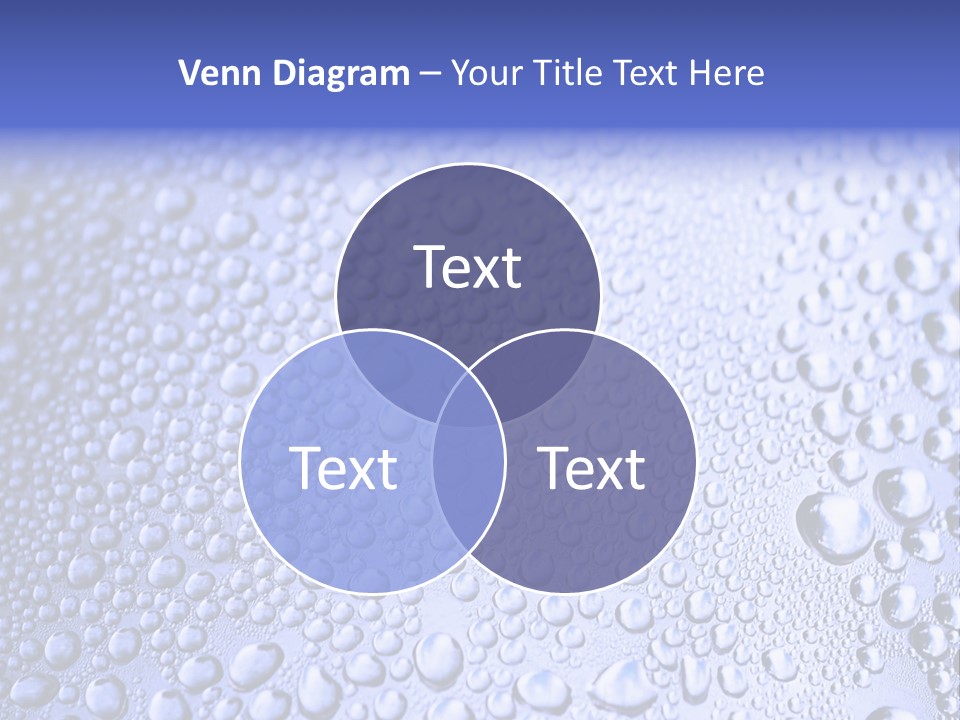 A Blue Background With Water Droplets On It PowerPoint Template