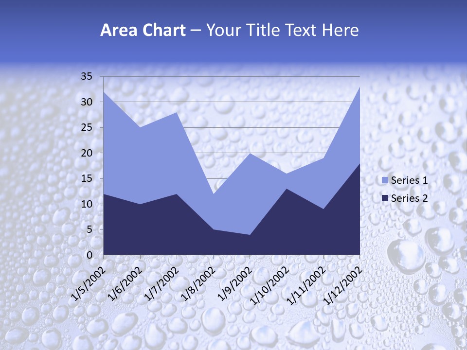 A Blue Background With Water Droplets On It PowerPoint Template