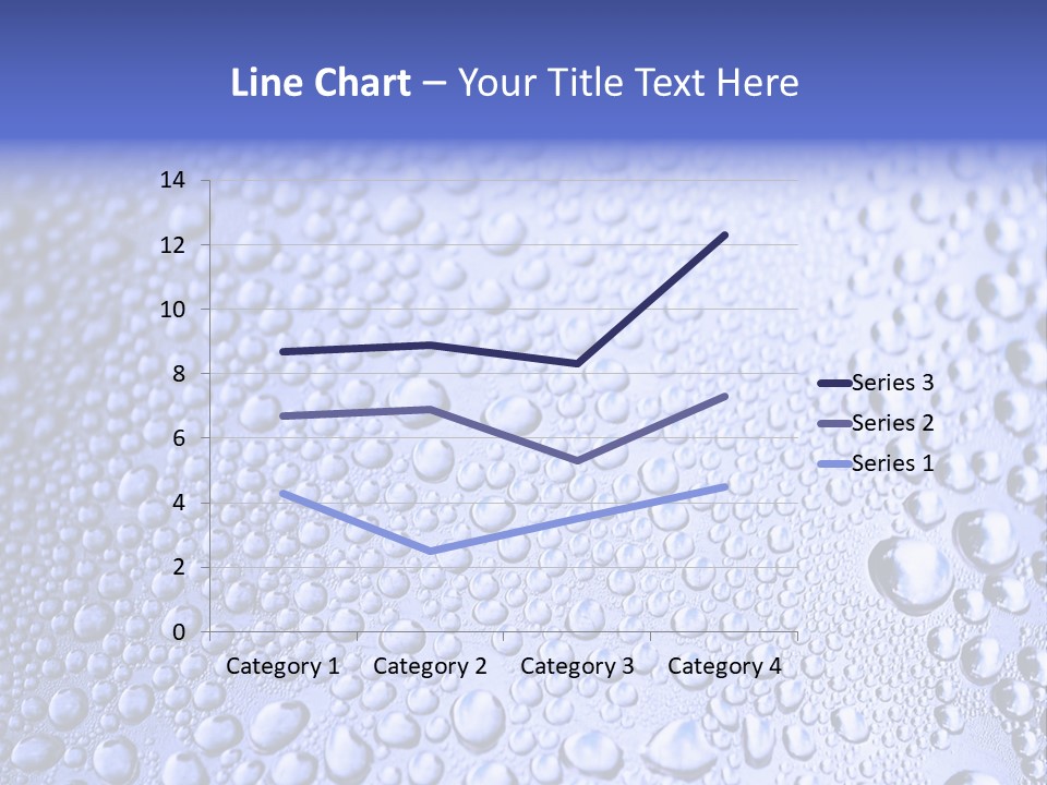 A Blue Background With Water Droplets On It PowerPoint Template