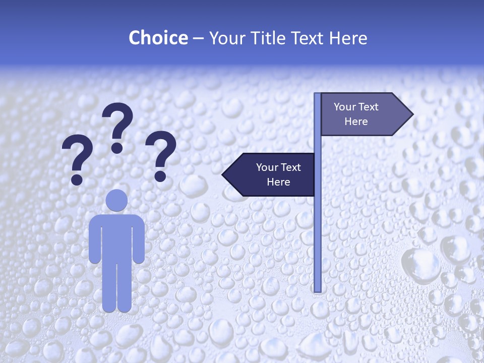 A Blue Background With Water Droplets On It PowerPoint Template