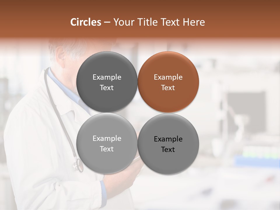 A Man In A White Lab Coat Holding A Clipboard PowerPoint Template