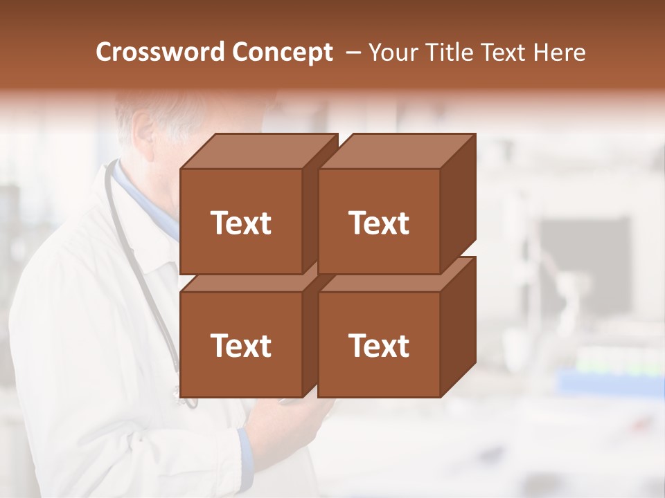 A Man In A White Lab Coat Holding A Clipboard PowerPoint Template